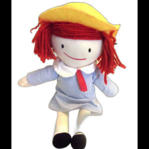 Madeline Plush Doll Seaside Dress Yellow Hat 15" Tall 2013 Yottoy